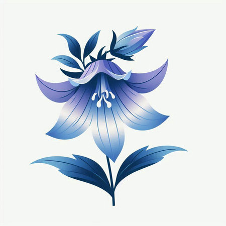 Blue flower on white background, vector illustration, eps 10.のイラスト素材