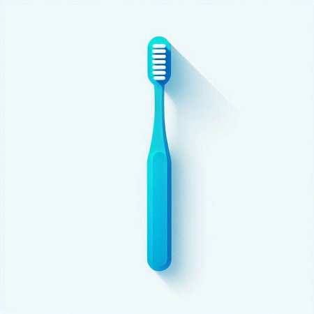 Toothbrush icon, vector illustration. Flat design style with long shadowのイラスト素材