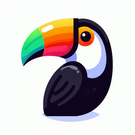 Colorful toucan on white background. Vector illustration. EPS 10のイラスト素材