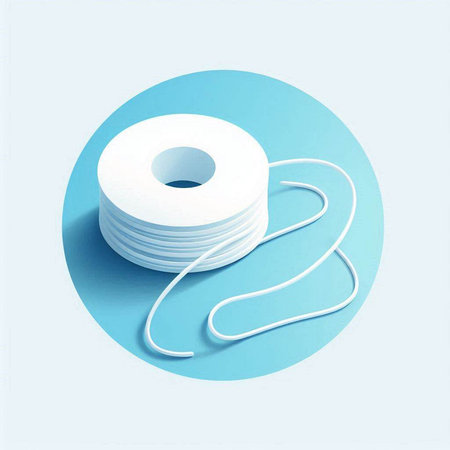 Roll of white paper on a blue background. 3d illustration.のイラスト素材