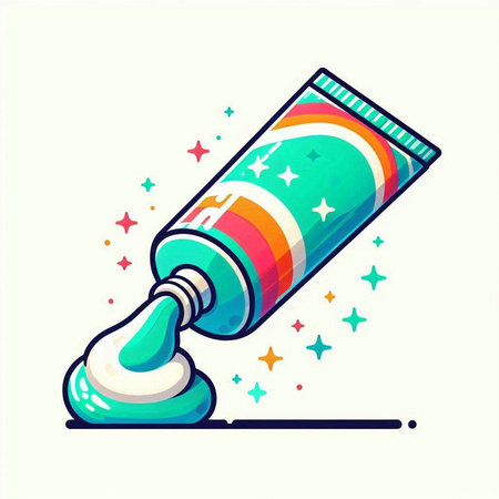 Illustration of a tube of nail polish. Vector illustration in cartoon style.のイラスト素材