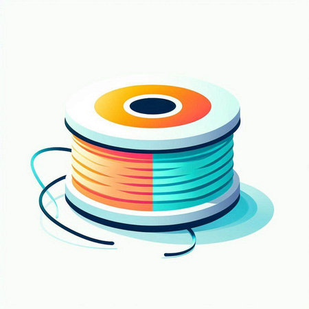 spool of thread on a white background, illustration in vector formatのイラスト素材