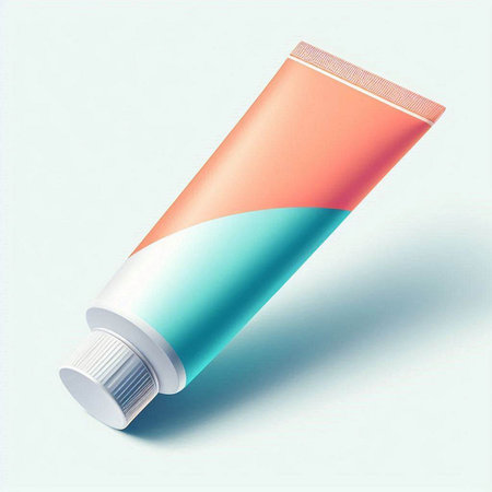 Plastic tube of cream for face and body. 3d renderingのイラスト素材