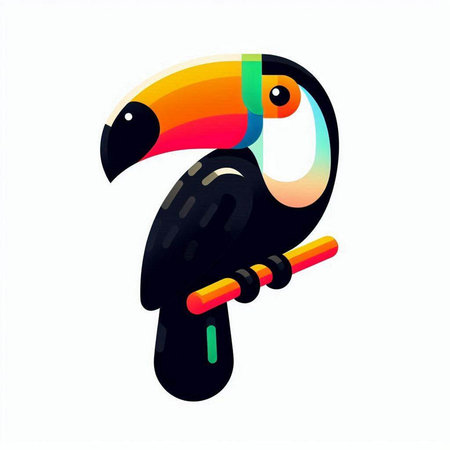 Tropical Toucan bird on white background. Vector illustration.のイラスト素材