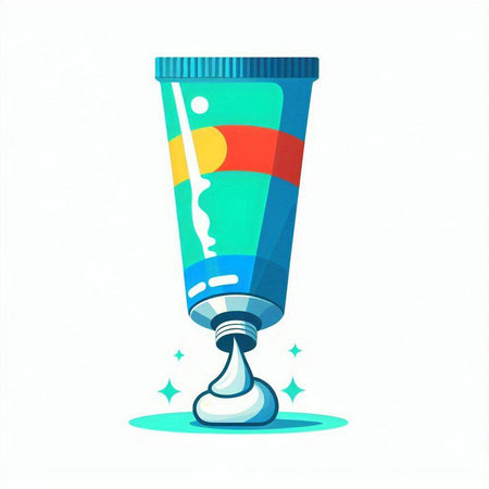 Illustration of a toothpaste tube isolated on a white background.のイラスト素材