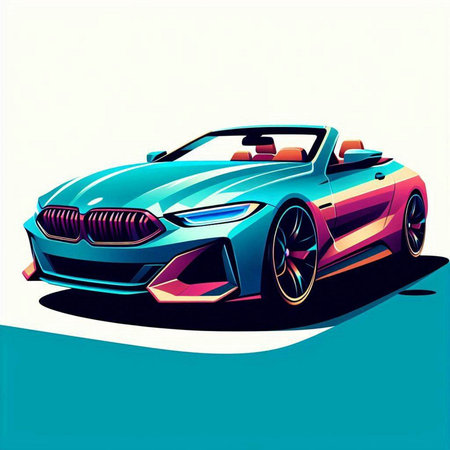 illustration of a sports car on a white background, vector illustrationのイラスト素材