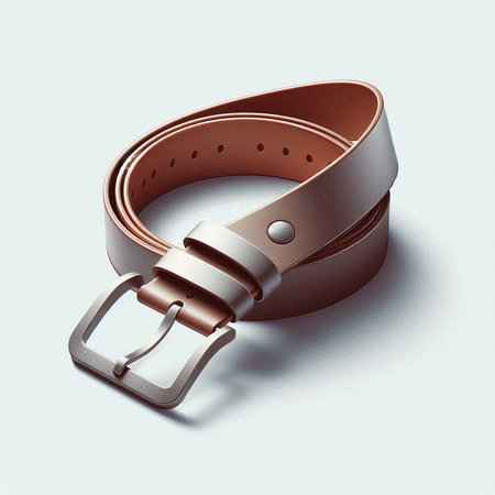 Leather belt on a white background. 3d render illustration.のイラスト素材