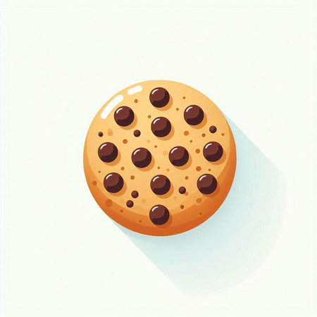 Biscuit with chocolate chips on a white background. Vector illustration.のイラスト素材