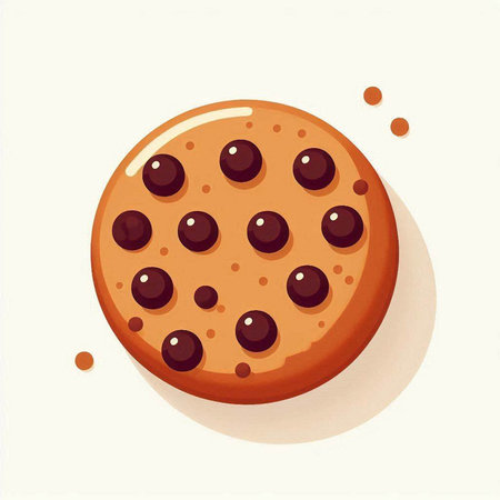 Cookies with chocolate chips on a white background. Vector illustration.のイラスト素材