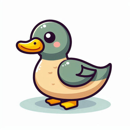 Cute duck cartoon isolated on a white background. Vector illustration.のイラスト素材