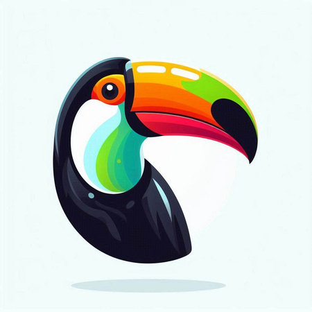 Toucan vector illustration. Colorful toucan isolated on white background.のイラスト素材