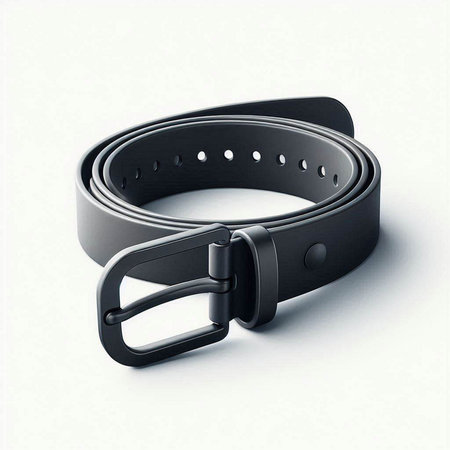 Black belt on a white background. 3d illustration. Isolated.のイラスト素材