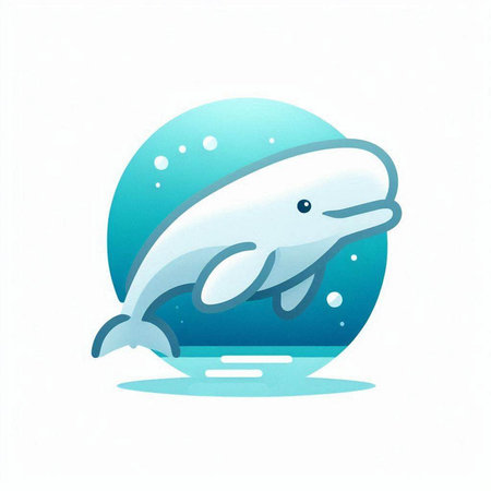 Cute whale in the sea. Vector illustration of a cartoon character.のイラスト素材