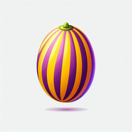 Easter egg with stripes on a white background. Vector illustration.のイラスト素材