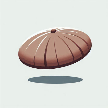 Illustration of a brown bean bun with shadow on a white backgroundのイラスト素材