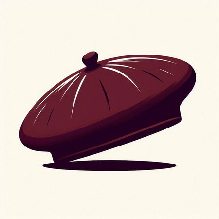 Illustration of a hat with a shadow on a white background.のイラスト素材