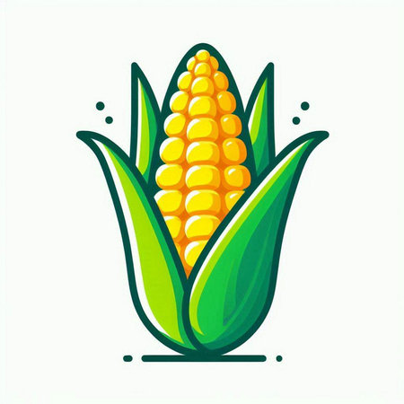 Corn icon. Vector illustration. Isolated on a white background.のイラスト素材