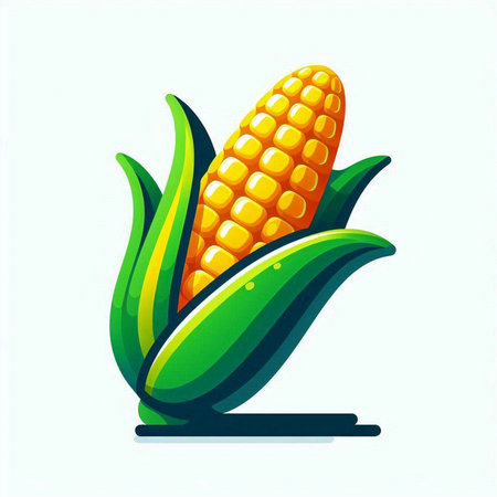 Corn icon. Vector illustration of a corn on a white background.のイラスト素材