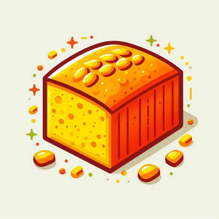 Illustration of a piece of cheese on a light background with starsのイラスト素材