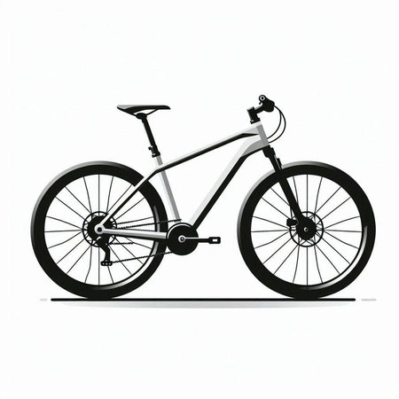 Bicycle isolated on white background. Vector illustration. Side view.のイラスト素材