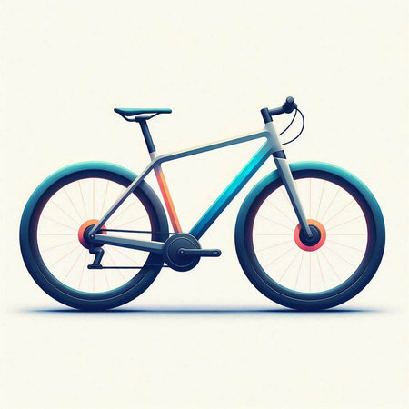 bicycle on a white background. 3d illustration of a bicycleのイラスト素材