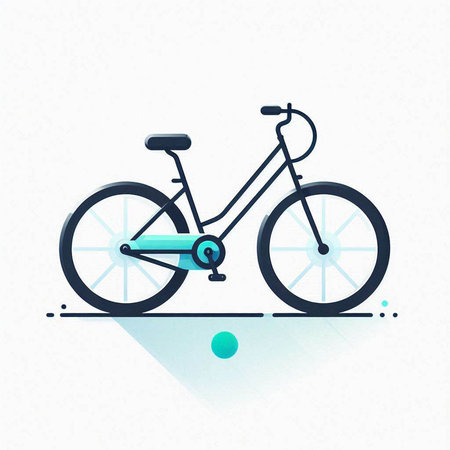 Bike icon. Vector illustration, flat design. Blue color.のイラスト素材