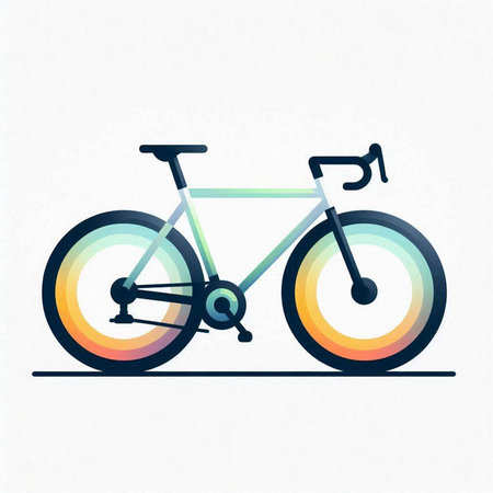 Bicycle icon, vector illustration. Flat design style, modern colors.のイラスト素材