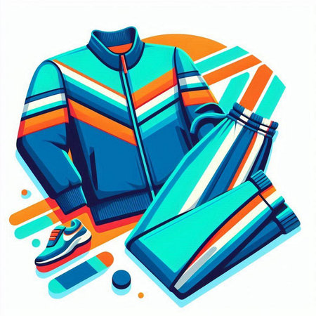 Vector illustration of a sports jacket with a hood and a bag for ice skatingのイラスト素材