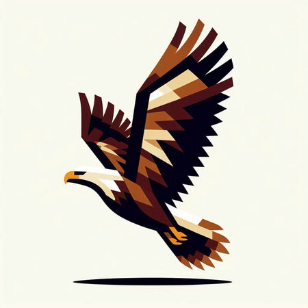 eagle flying vector illustration, eps10 format, no transparencyのイラスト素材