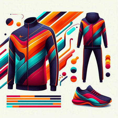 Vector illustration of sportswear. Set of sportswear.のイラスト素材