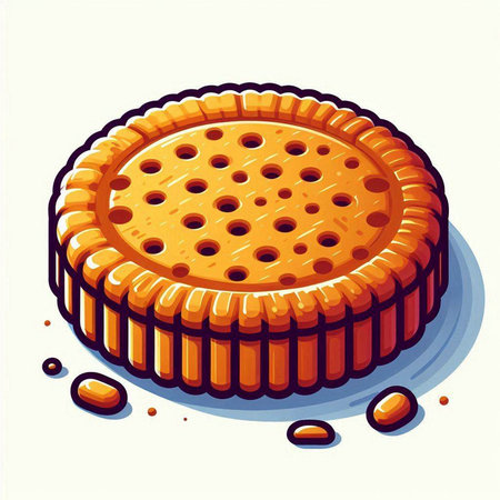 Illustration of a sweet pie on a white background. Vector illustration.のイラスト素材