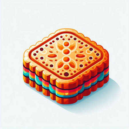 Biscuit isometric icon. Biscuit vector illustration.のイラスト素材