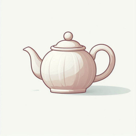 teapot on a white background, vector illustration, eps10のイラスト素材
