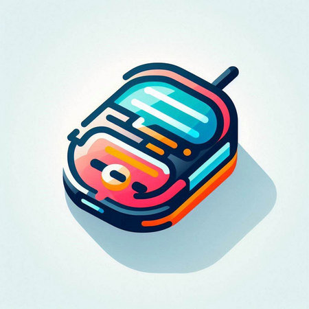 Mobile phone icon, isometric 3d style. Vector illustration.のイラスト素材