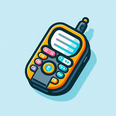 Mobile phone icon in flat design. Vector illustration of mobile phone.のイラスト素材