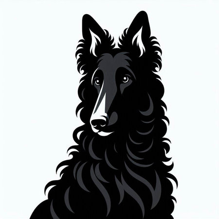 Illustration of a portrait of a German Shepherd dog on a white backgroundのイラスト素材