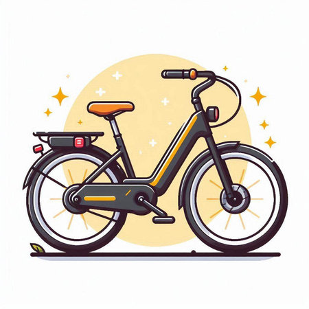 Vector illustration of a bicycle on a white background. Vector illustration.のイラスト素材