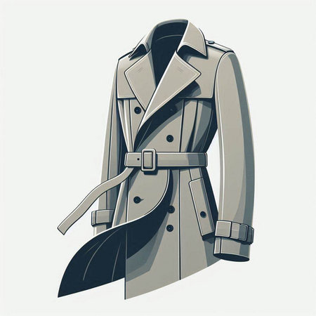 Vector illustration of a coat with a mannequin on a white backgroundのイラスト素材