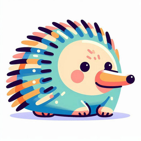 Cute hedgehog isolated on a white background. Vector illustration.のイラスト素材