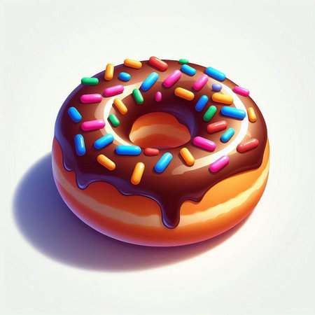 Donut with glaze on a white background. Vector illustration.のイラスト素材