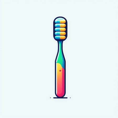 Toothbrush vector illustration. Colorful icon of toothbrush.のイラスト素材