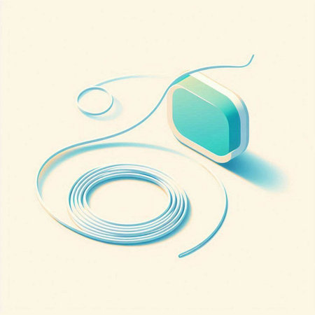 abstract blue background with a coil of cable, vector illustration.のイラスト素材