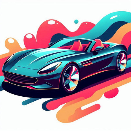 Sport car on a colorful background. Vector illustration. Eps 10.のイラスト素材