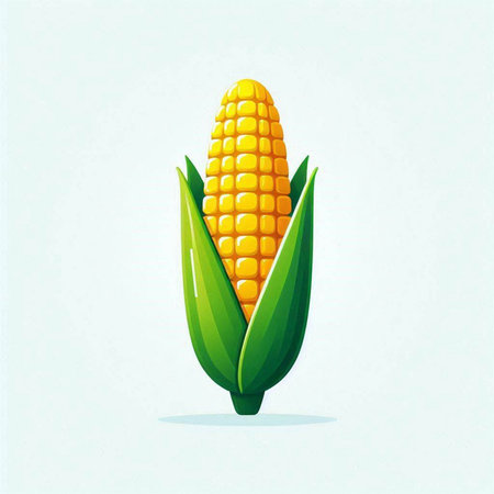 Corn on the cob. Vector illustration of a corn on the cob.のイラスト素材