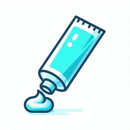 Illustration of a tube of toothpaste on a white background.のイラスト素材
