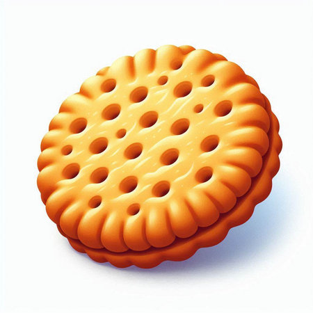Illustration of a biscuit with a filling on a white backgroundのイラスト素材