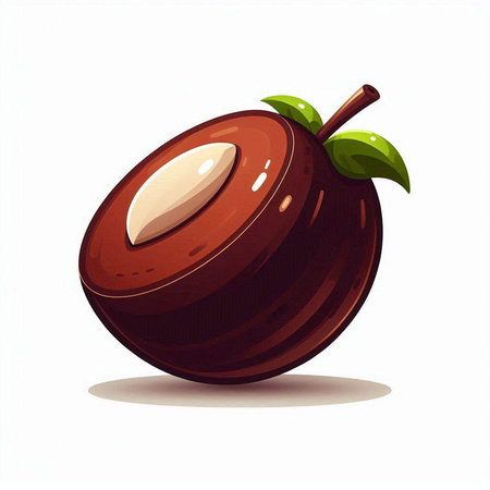 Illustration of a plum on a white background. Vector illustration.のイラスト素材