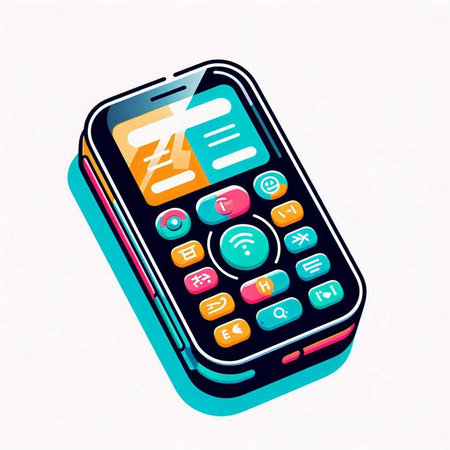 Mobile phone with a touch screen. Vector illustration. Eps 10.のイラスト素材