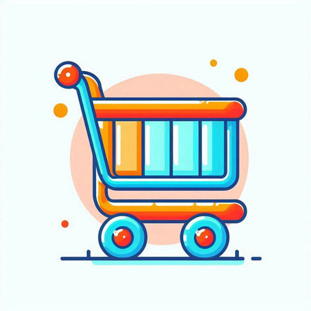 Shopping cart icon. Vector illustration of a shopping cart icon.のイラスト素材
