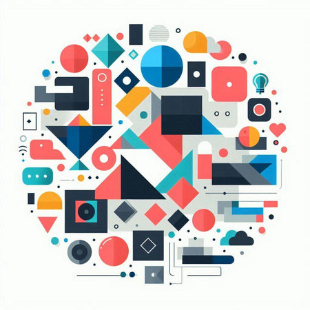 Abstract geometric background in the form of a circle. Vector illustration.のイラスト素材